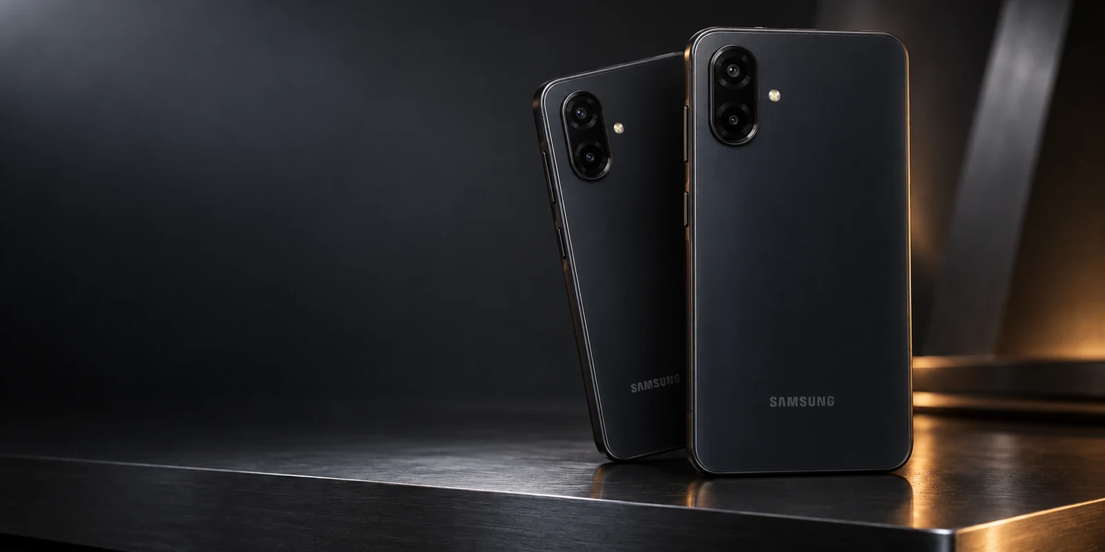 Чёрные смартфоны Samsung Galaxy A07s 128 ГБ с двумя камерами в овальном блоке